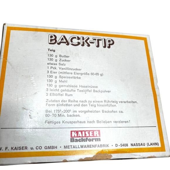 Vintage Kaiser Backform Knusperhause Party Cake House Pan w/Recipe West Germany - Picture 3 of 10